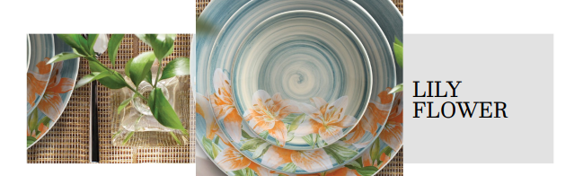 Conjunto 06 Bowls para Cereal Lily Flower 7 cm x 13 cm - LCL Home